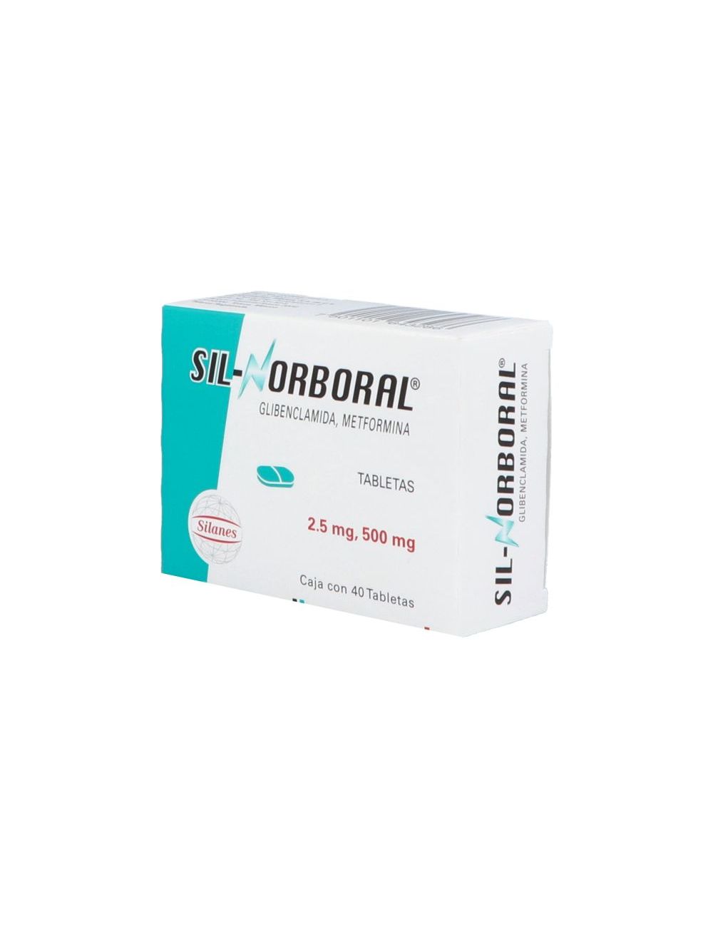 SIL-NORBORAL TAB. 500/2.5 MG. CAJA C/40