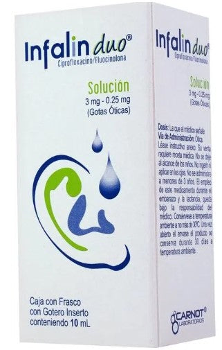 INFALIN DUO 3/0.25MG GTS OTICA 10ML