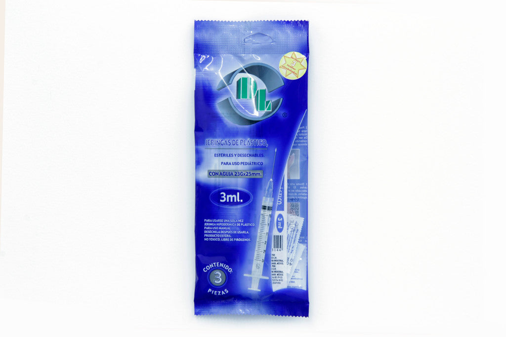JERINGA PED. AZUL 3 JERS 23X25MM/3 ML