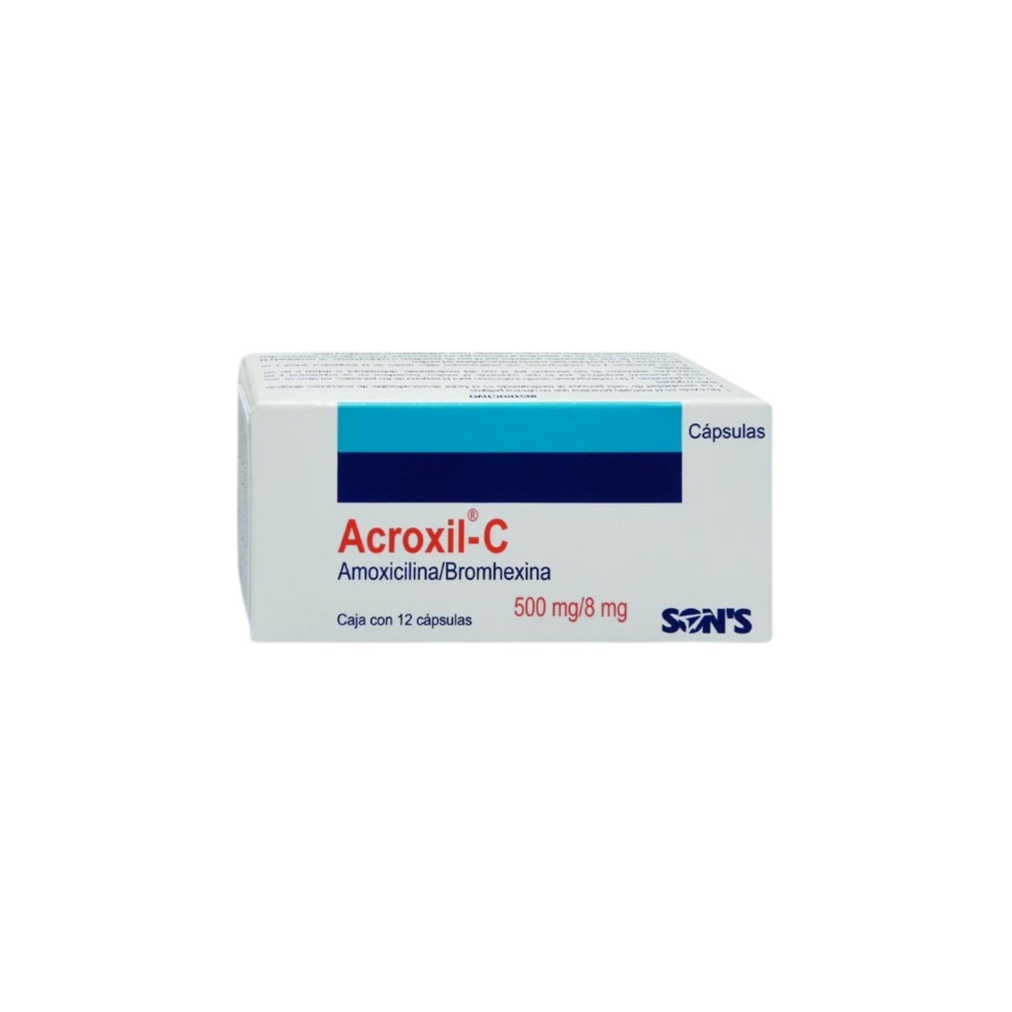 ACROXIL-C CAP. 500/8 MG. CAJA C/12