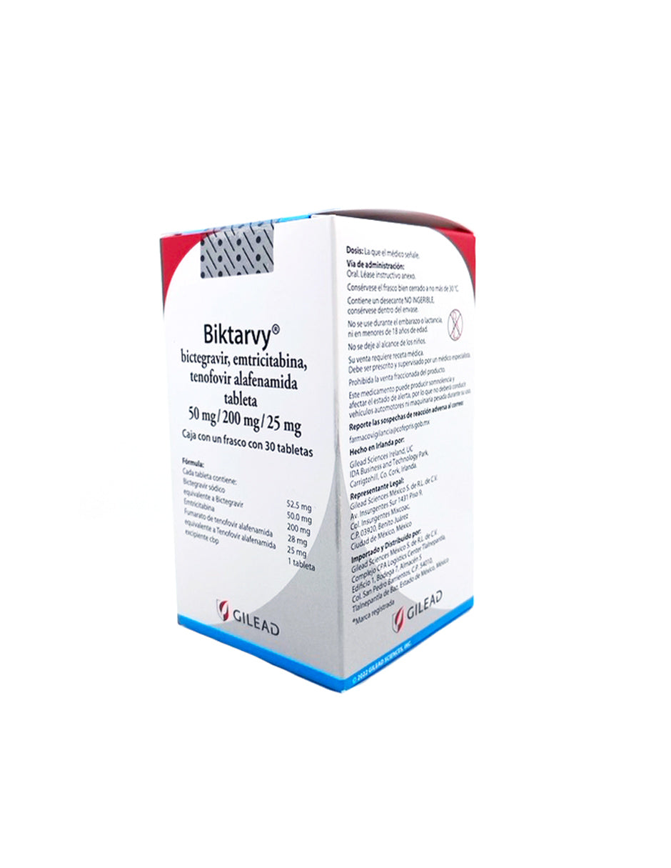 BIKTARVY 50/200/25 MG CON 30 TABLETAS