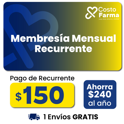 Membresía con cobro mensual domiciliado