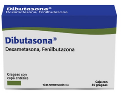 DIBUTASONA (DEXAMETASONA/FENILBUTAZONA) 0.5/100 MG. CAJA C/30 GRAG