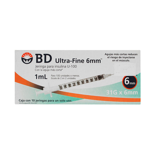 JGA INSU BD UF 31GX6MM 10 - PZA 1ML