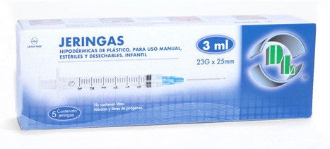 JERINGA PED. AZUL 100 JERS 23X25MM/3 ML