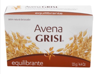 JABON NATURAL DE TOCADOR AVENA GRISI BARRA C/125 G.