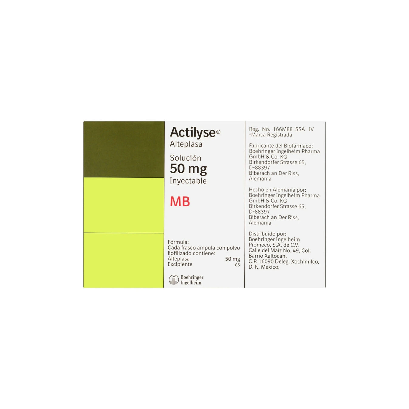 ACTILYSE 50 mg Frasco Ampolla 50 mL Caja con 2 | Alteplasa Trombolítico ...