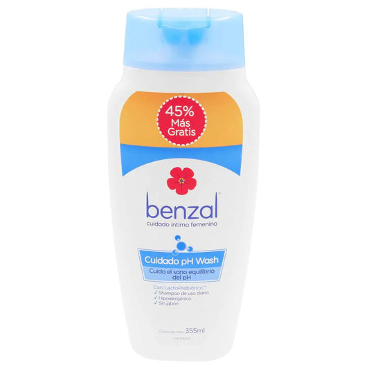 Benzal Wash Cuidado Ph C/lactoprebiotico Shampoo Env. C/240 Ml. Agua- Lauret Sulfato De Sodio-