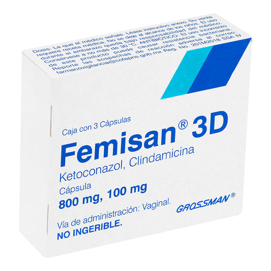 FEMISAN 3D 800/100MG VAG 3 CAPS