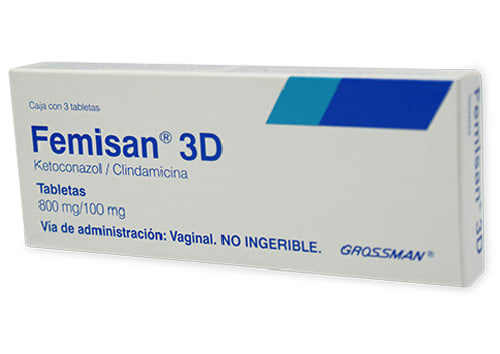FEMISAN 3D TAB .VAG. 100/800 MG. CAJA C/3