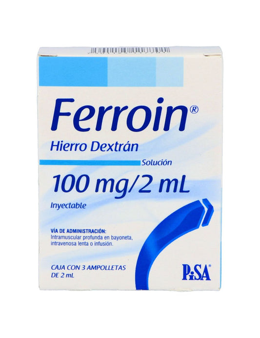FERROIN 100 MG AMP 3X2 ML