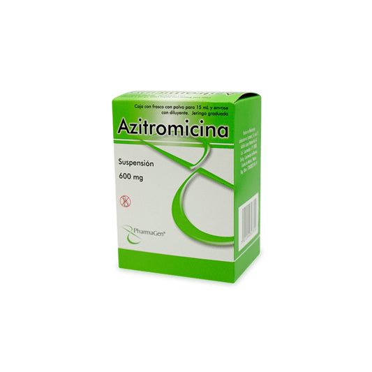 AZITROMICINA SUSP. 600 MG. CAJA C/FCO. C/PVO. P/15 ML.