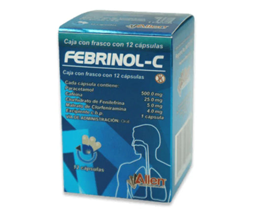FEBRINOL-C CAP. 500 MG. CAJA C/FCO. C/12
