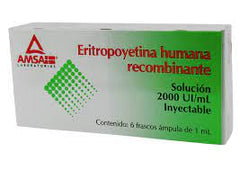 ERITROPOYETINA INY. 2000 UI/1 ML. CAJA C/6 FCOS. AMP. C/1 ML.