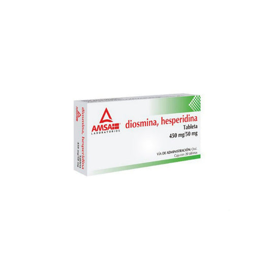 DIOSMINA, HESPERIDINA TAB 450/50 MG CAJA C20
