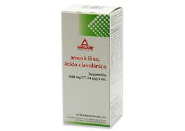 AMOXICILINA ACIDO CLAVULANICO SUSP. 400/57.14 MG. FCO. C/50 ML.
