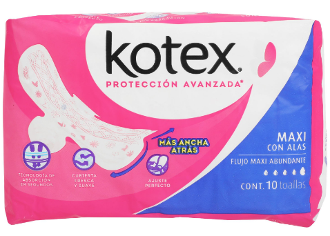 TAS SANIT KOTEX MAXI F/A C/ALAS 10