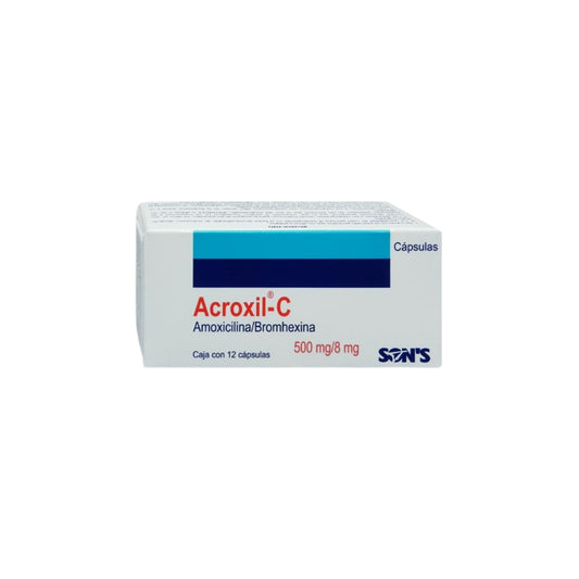 ACROXIL-C CAP. 500/8 MG. CAJA C/12