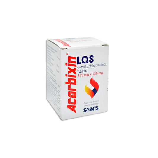 ACARBIXIN LQS TAB. 875/125 MG. CAJA C/FCO. C/10