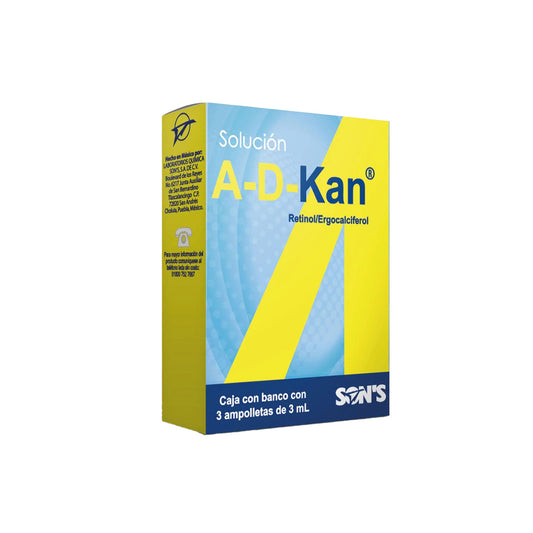 AD KAN SOL. INGERIBLE CAJA C/3 AMP. C/3 ML.