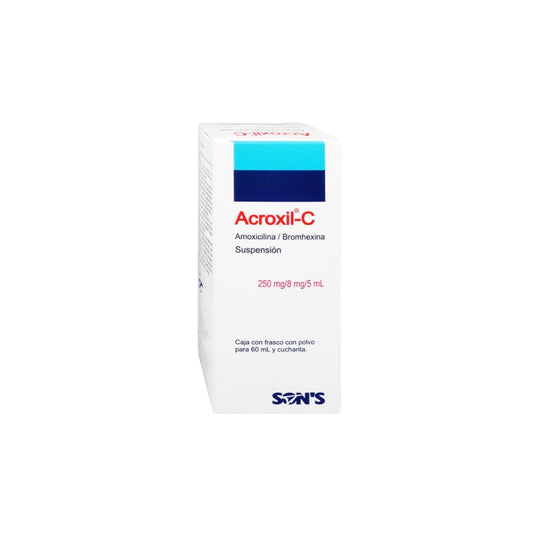 ACROXIL-C SUSP. 250/8 MG. CAJA C/FCO. C/PVO. P/60 ML.