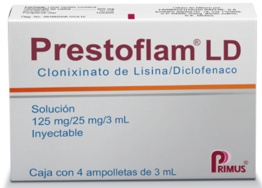PRESTOFLAM LD 4 AMP 125/25MG/3 ML