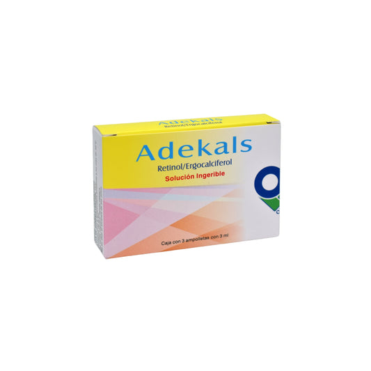 ADEKALS SOL. INGERIBLE CAJA C/3 AMP. C/3 ML.