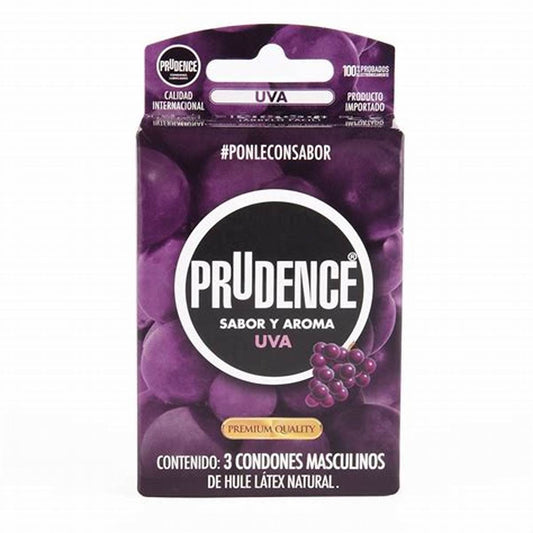 PRESERVATIVO PRUDENCE SABOR Y AROMA UVA CARTERA C/3