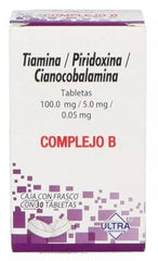 COMPLEJO B TAB.100/5/0.05 MG. CAJA C/FCO. C/30 (TIAMINA/PIRIDOXINA/CIANOCOBALAMINA)