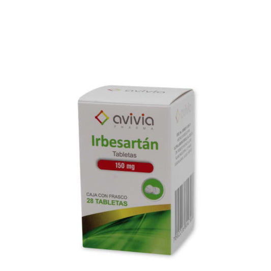 IRBESARTAN TAB. 150 MG. CAJA C/FCO. C/28