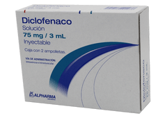 DICLOFENACO INY. 75 MG. CAJA C/2 AMP. C/3 ML.