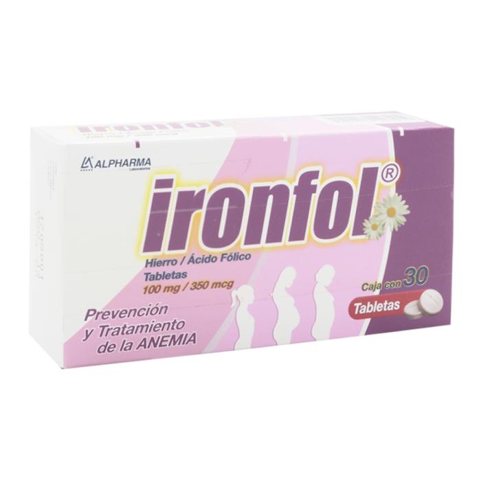 IRONFOL 100 MG/350 MCG 30 TAB