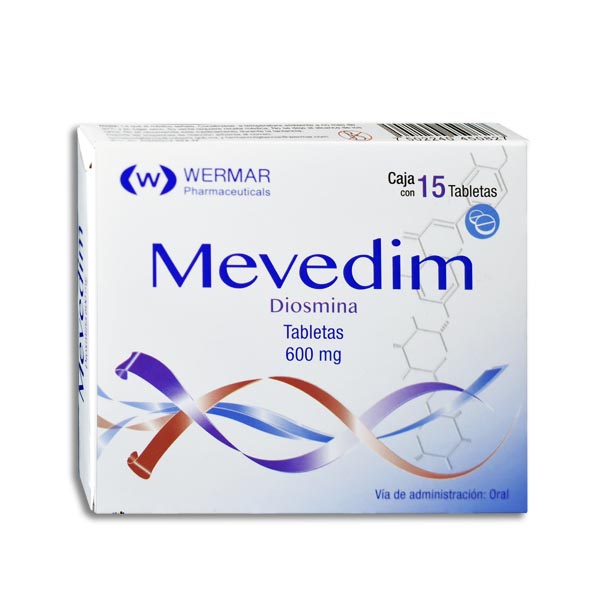 MEVEDIM TAB 600 MG CAJA C15 (DIOSMINA)