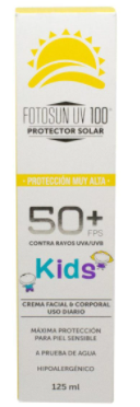 FOTOSUN UV 100 KIDS PROTECCIÓN SOLAR FPS 50+ CREMA 125 ML