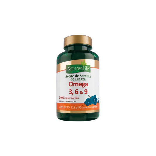 NATURE´S LIFE OMEGA 3,6 & 9 (ACEITE DE LINAZA) CAP FCO C90
