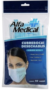 CUBRE BOCAS DESECHABLES CON AJUSTADOR NASAL