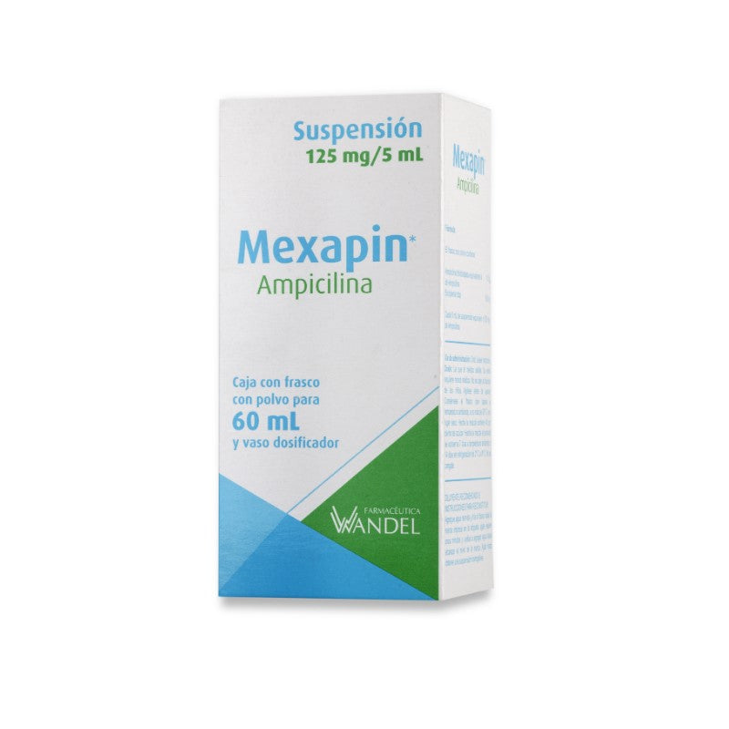 Mexapin Susp. 125 Mg. Caja C/fco. C/pvo. C/60 Ml. Ampicilina
