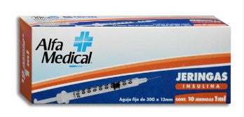 JERINGAS ESTERILES DESECHABLES INSULINA 1 ML 