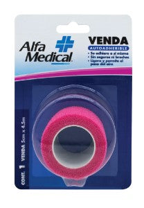 VENDA AUTOADHERIBLE 5 CM X 4.5 MT / ROSA / BLISTER