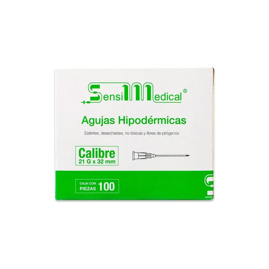 AGUJAS HIPODERMICAS 100 AGUJAS 21X32 MM
