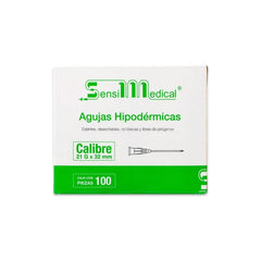 AGUJAS HIPODERMICAS 100 AGUJAS 21X32 MM