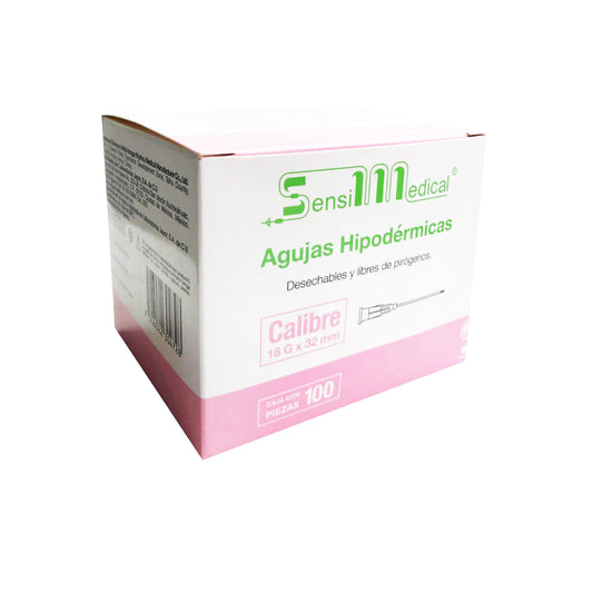 AGUJAS HIPODERMICAS 100 AGUJAS 18X32 MM