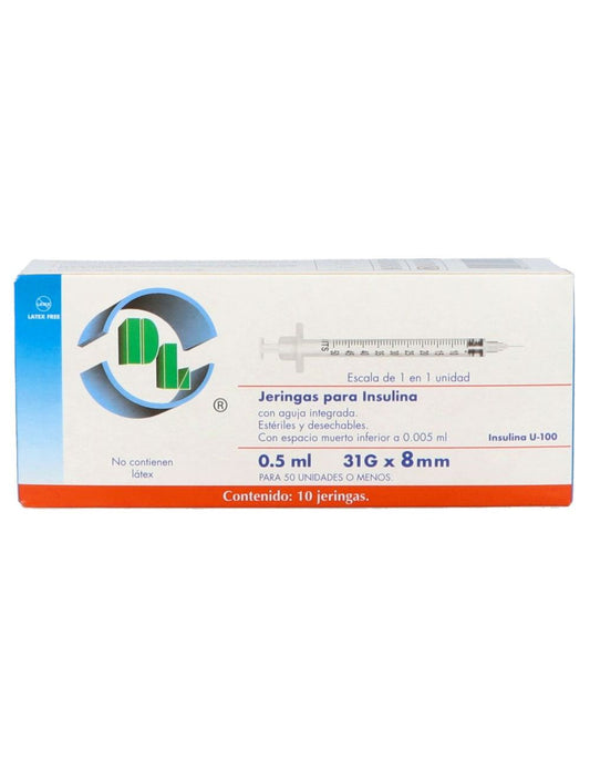 JERINGA DL INSUL 0 5ML 31X8MM C/10